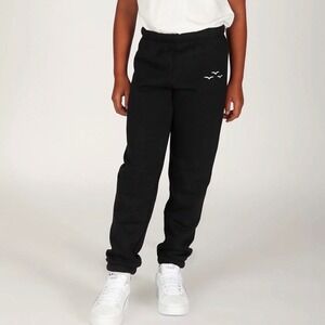 Lazypants Kids Black Bird Logo Fleece Jogger Sweatpants Size 10Y